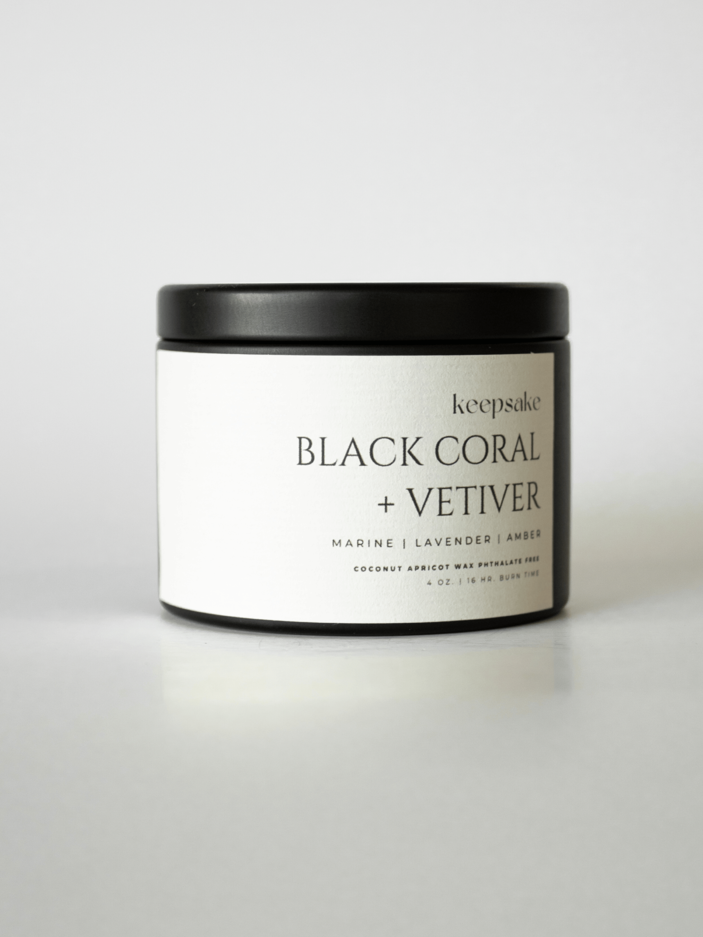 4 oz. Travel Candle - Black Coral + Vetiver