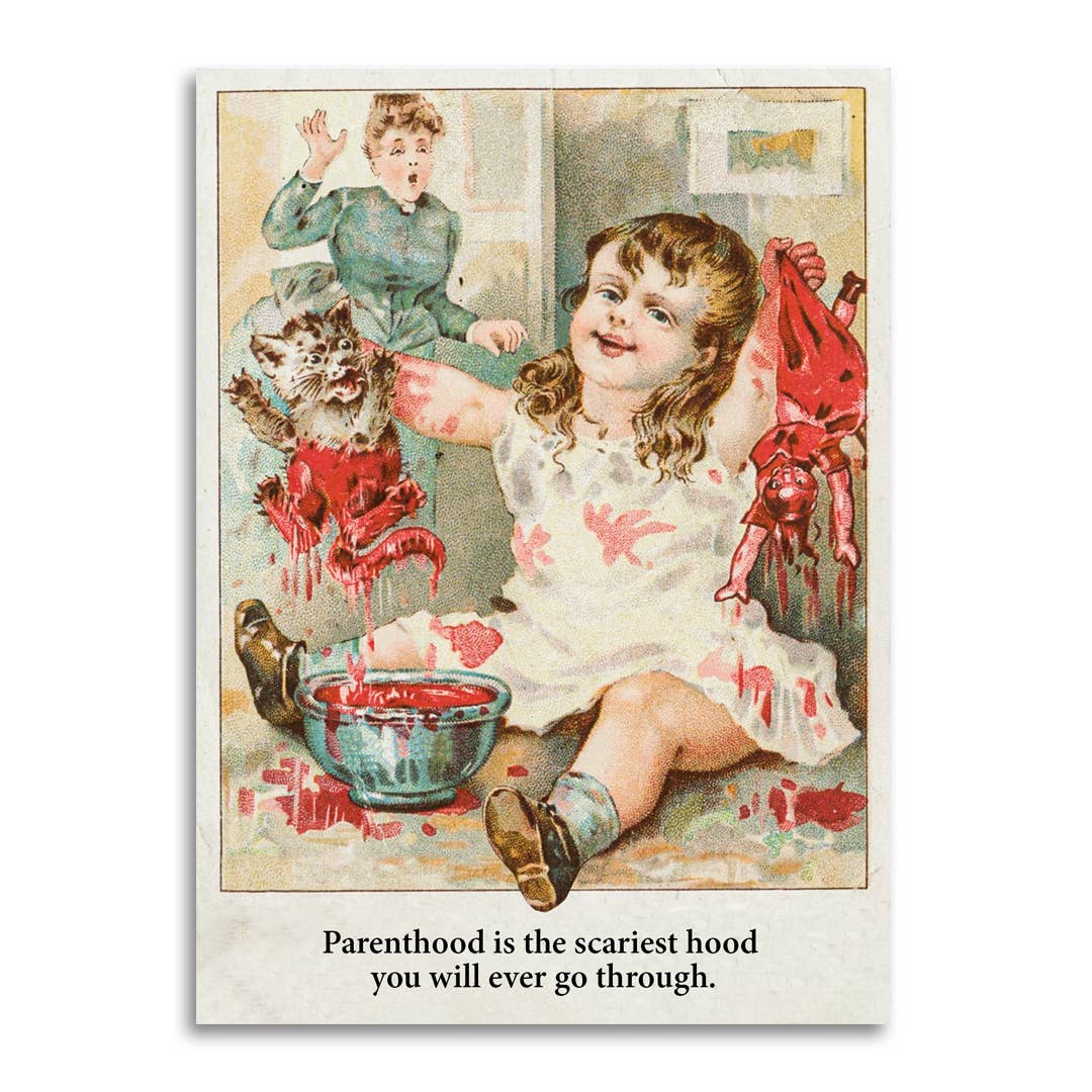 Parenthood Is the Scariest Hood - Baby Shower Card
