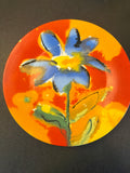 Blue flower plate (orange)
