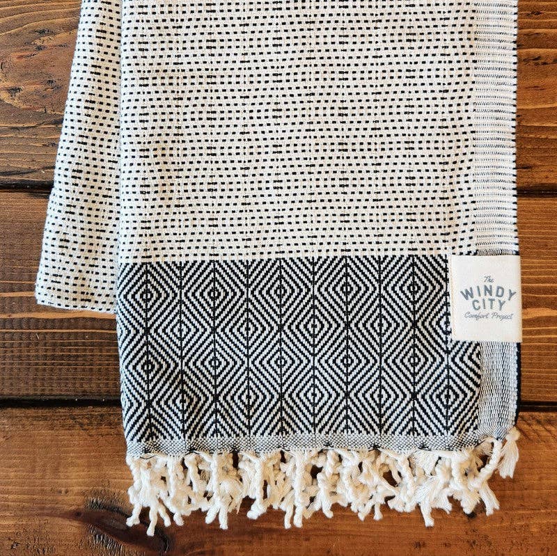 Spring Turkish Blanket - Black Textured