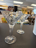 Pair Godinger Shannon crystal martini glasses