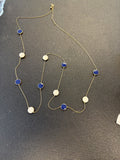 Blue and White Station Necklace