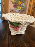 Vintage Italian ceramic woven basket