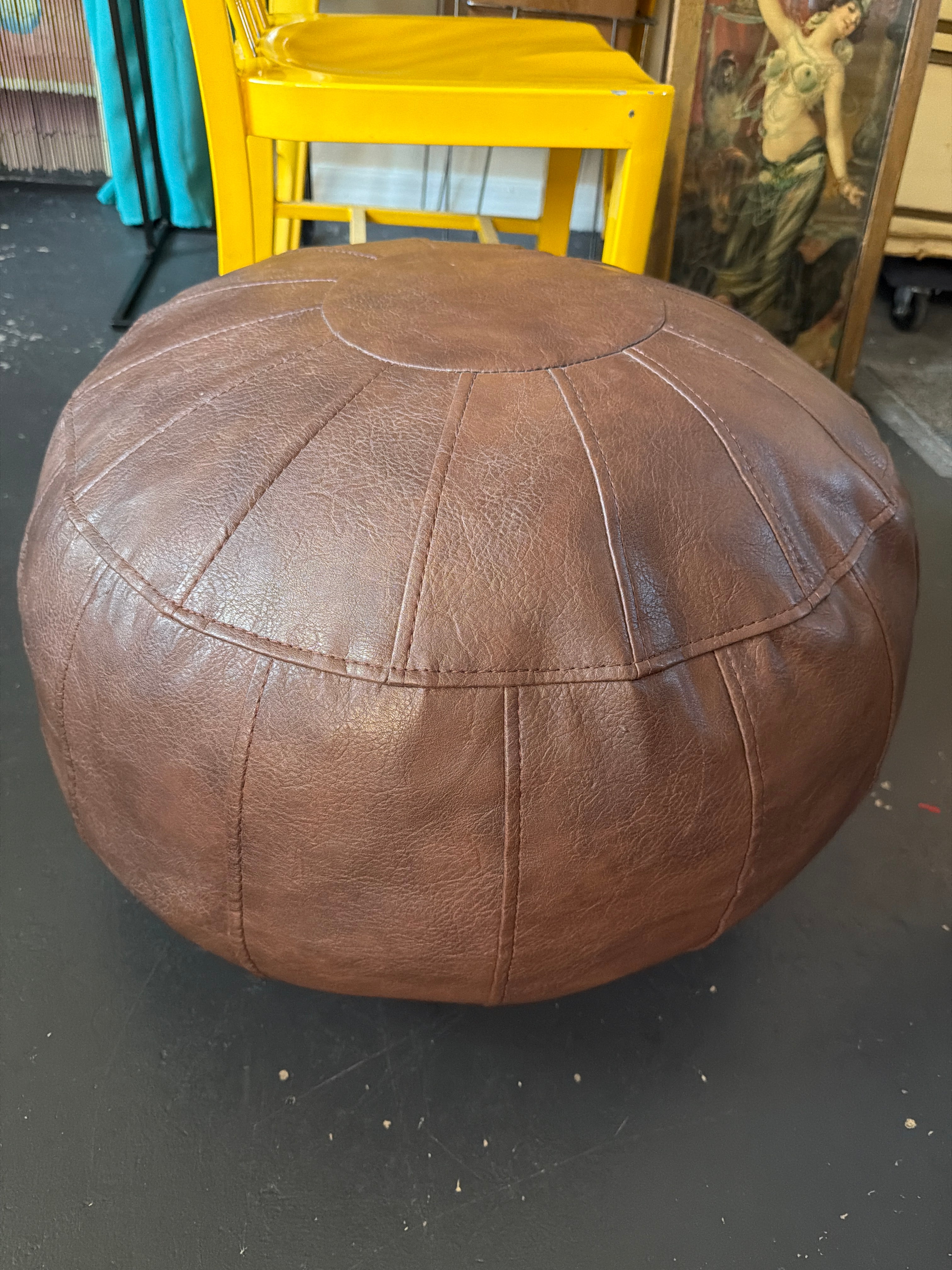 Brown pouf