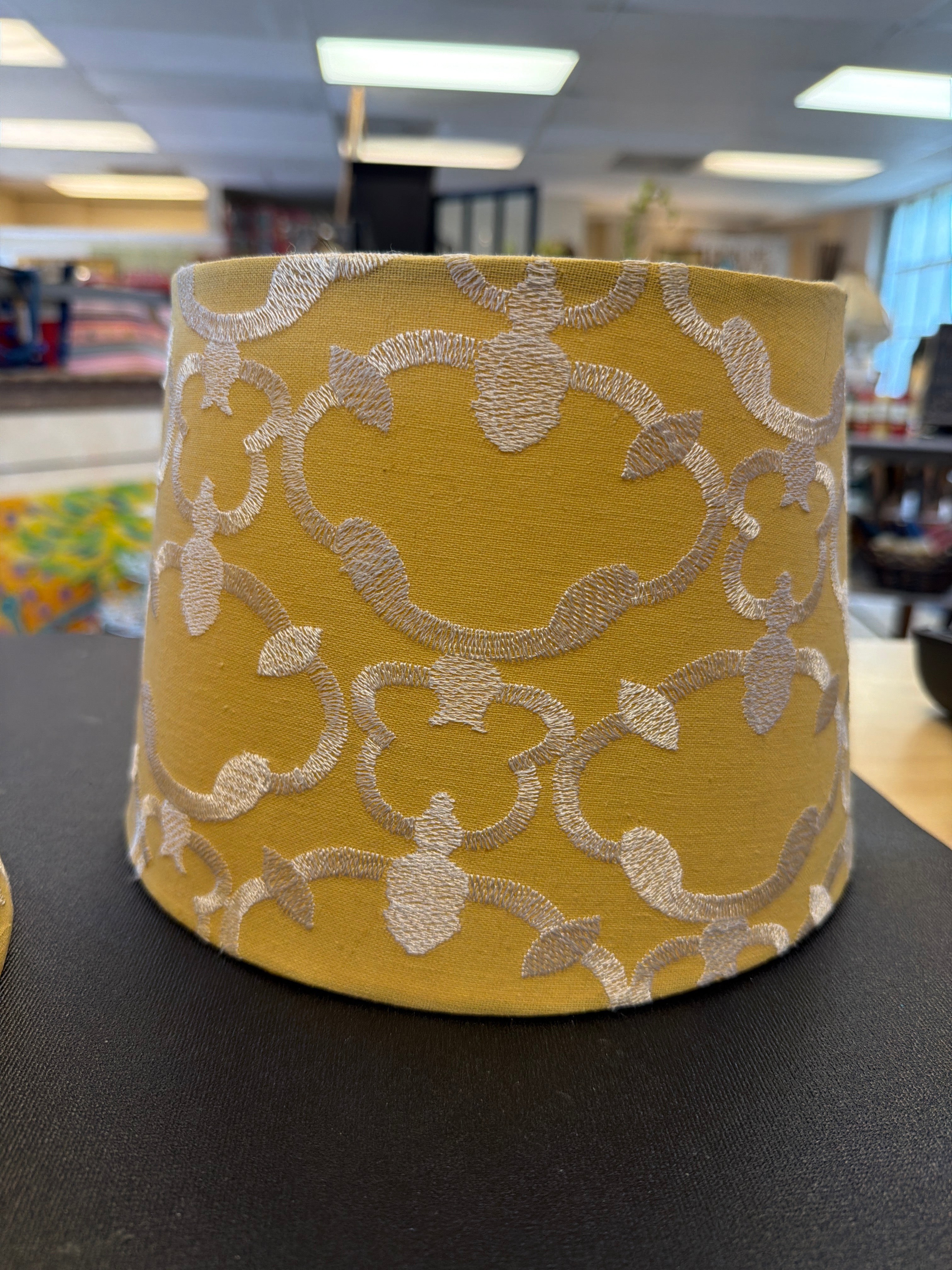 Yellow and White lampshade