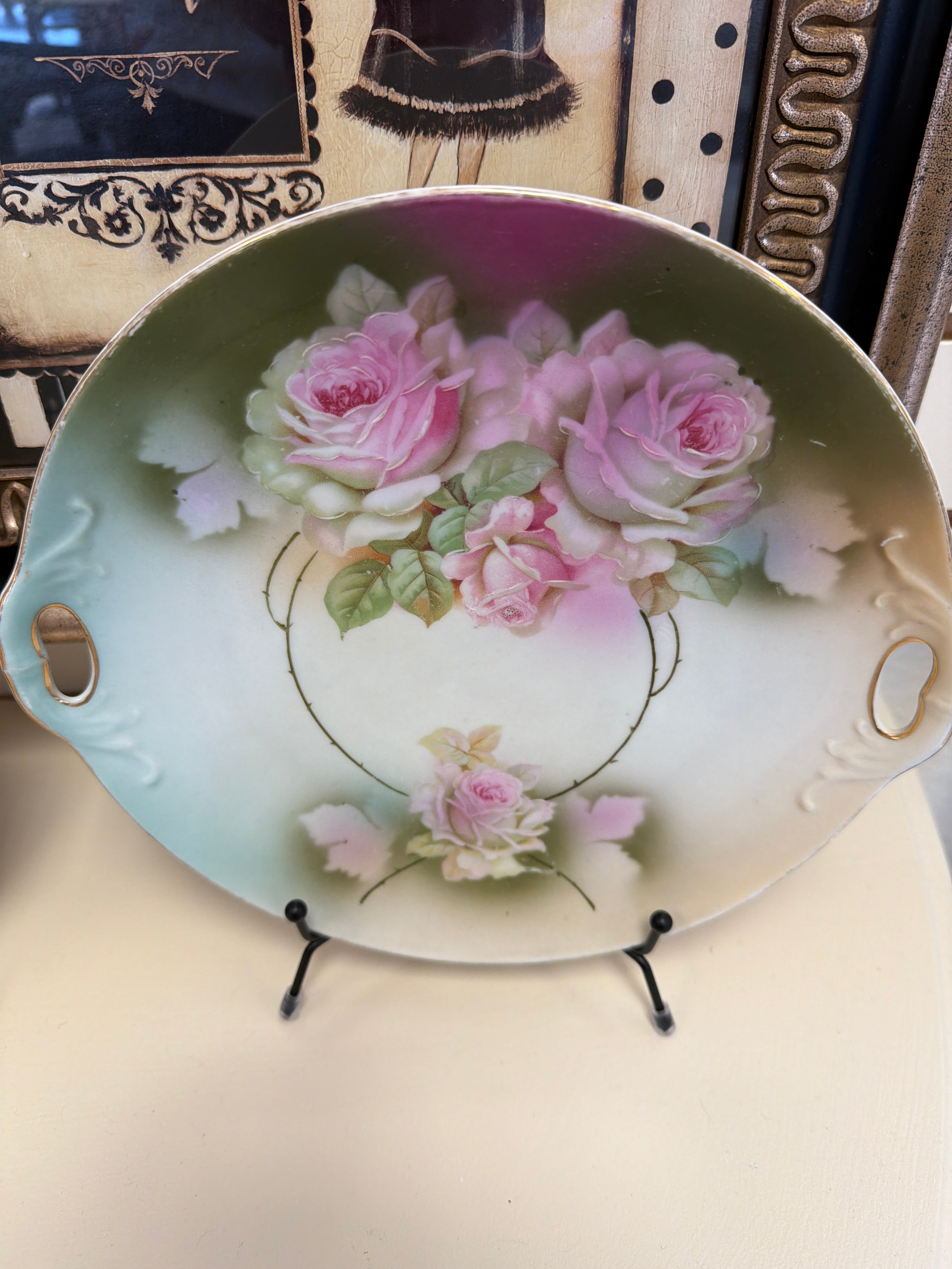 Germán porcelain plate roses