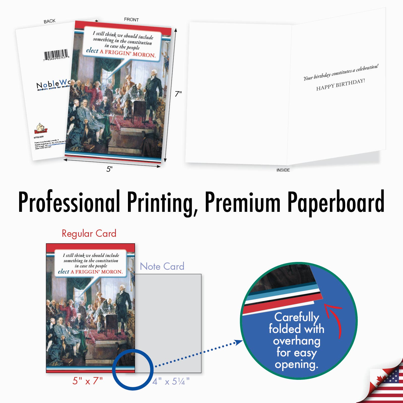 (1 Card) Constitution - Funny Birthday Greeting Card