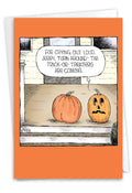 Funny Halloween Greeting Card - Pumpkin Crack