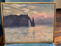 The Manneport, Cliff at Etretat, Sunset -Claude Monet 1883.