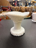 Vintage white milk glass pedestal bowl
