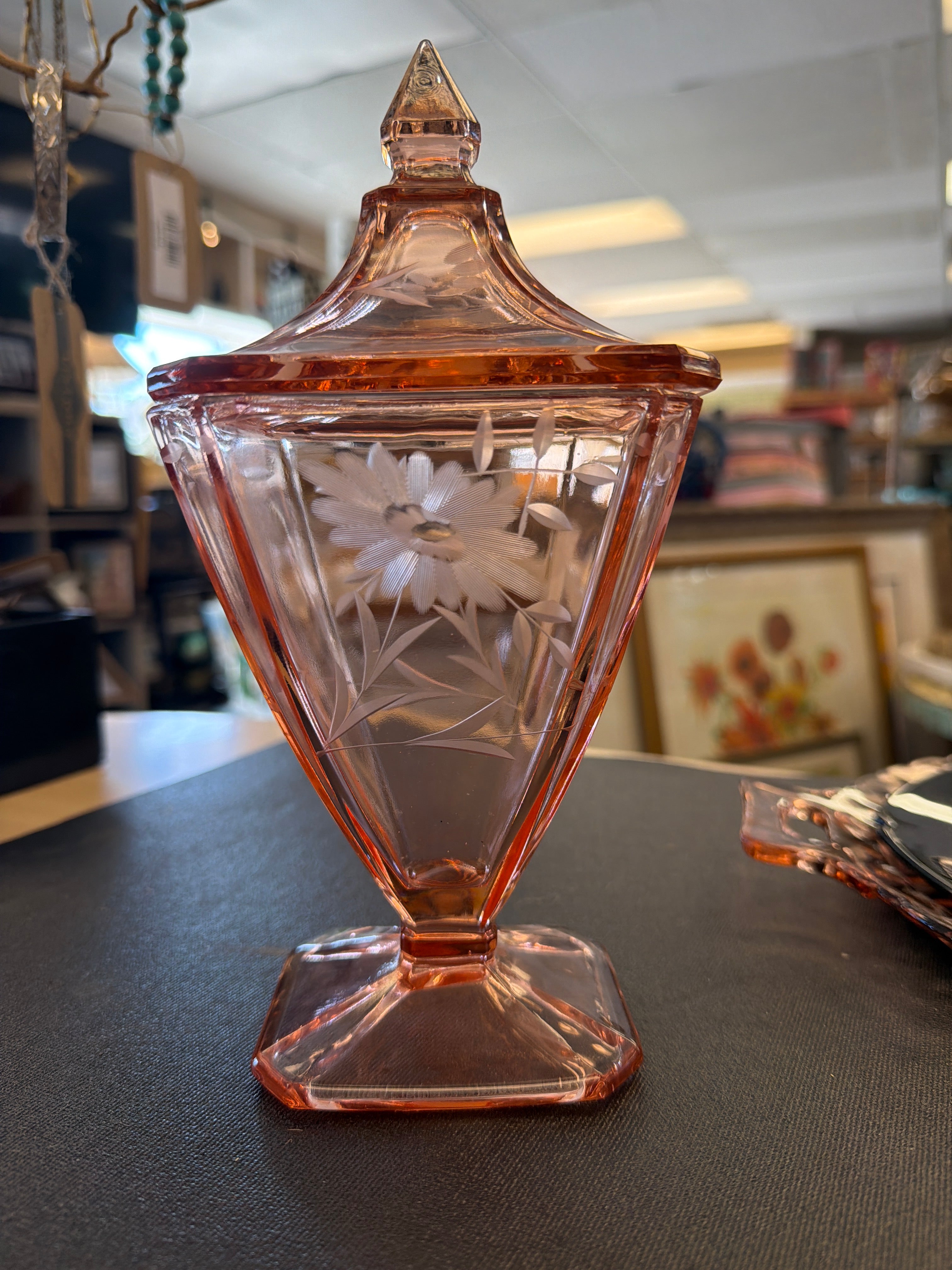 Depression glass candy dish