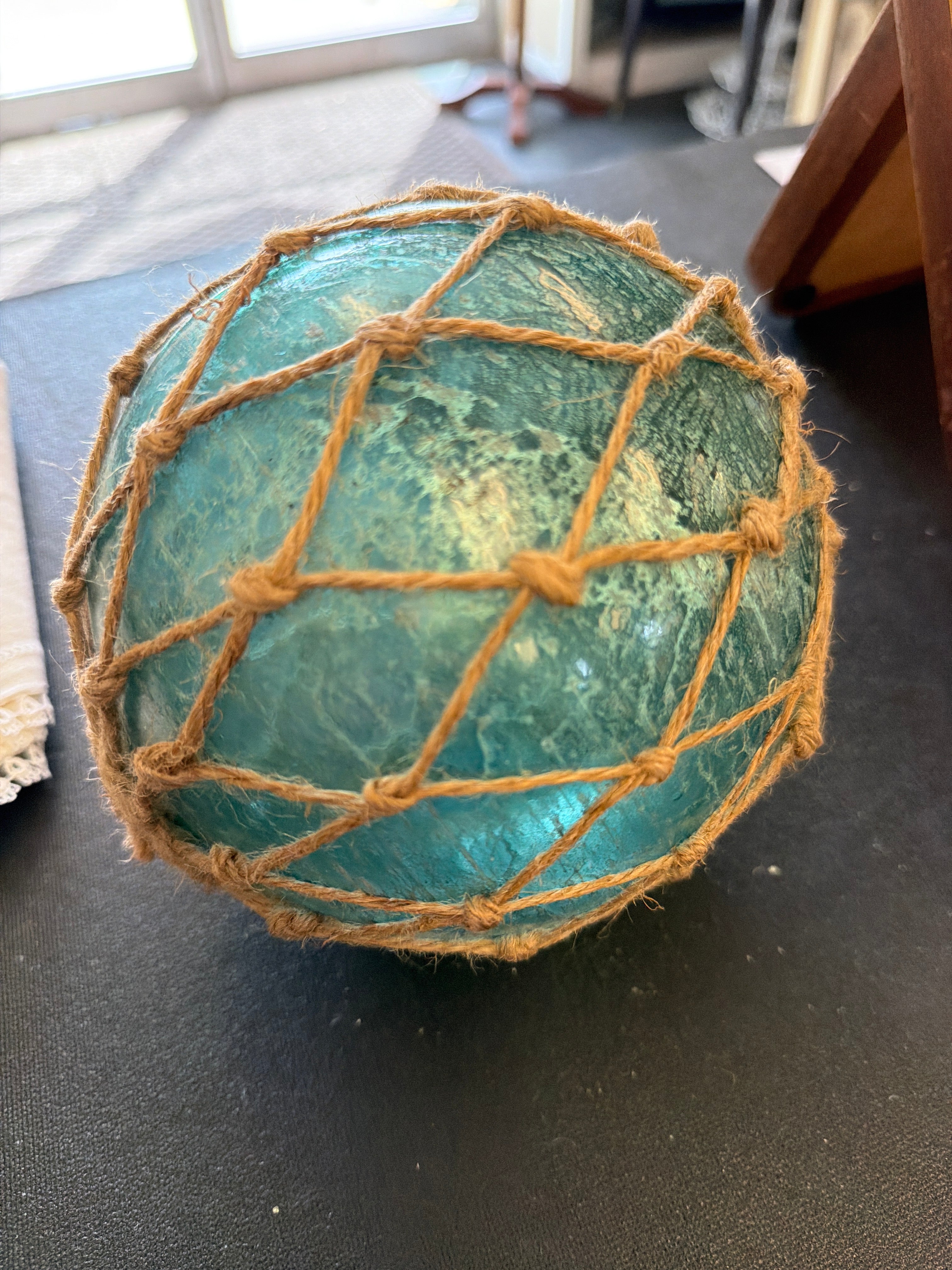 Vintage Green Glass Sea Float L