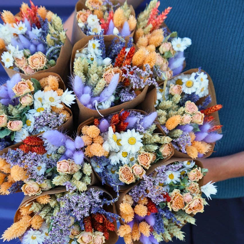 Lavender Peach Dried Bouquet | Pastel Home Decor