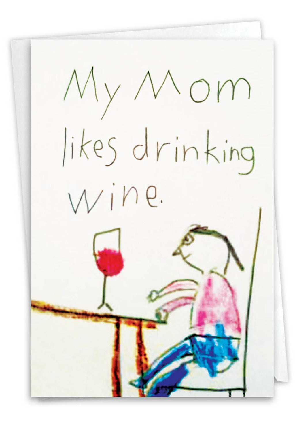 NobleWorks - Mom Drinks Wine - 5x7in Greeting Card