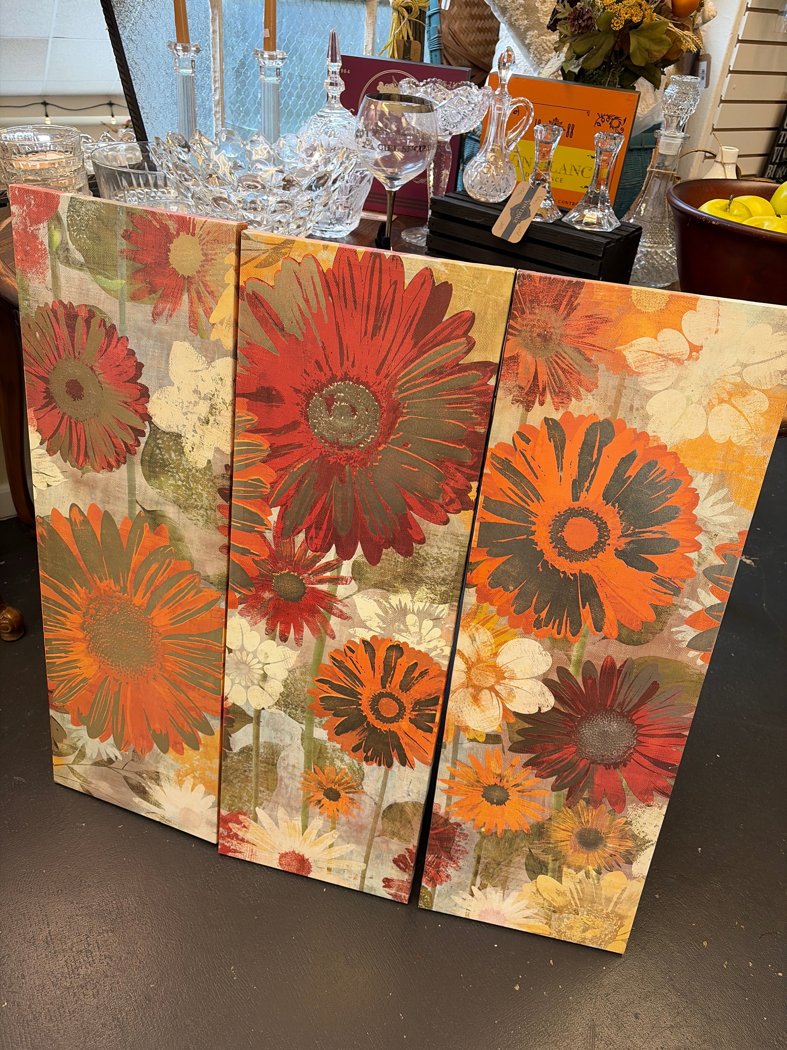 3 Floral Panels