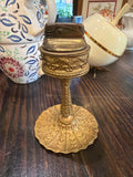 Antique brass pedestal table lighter