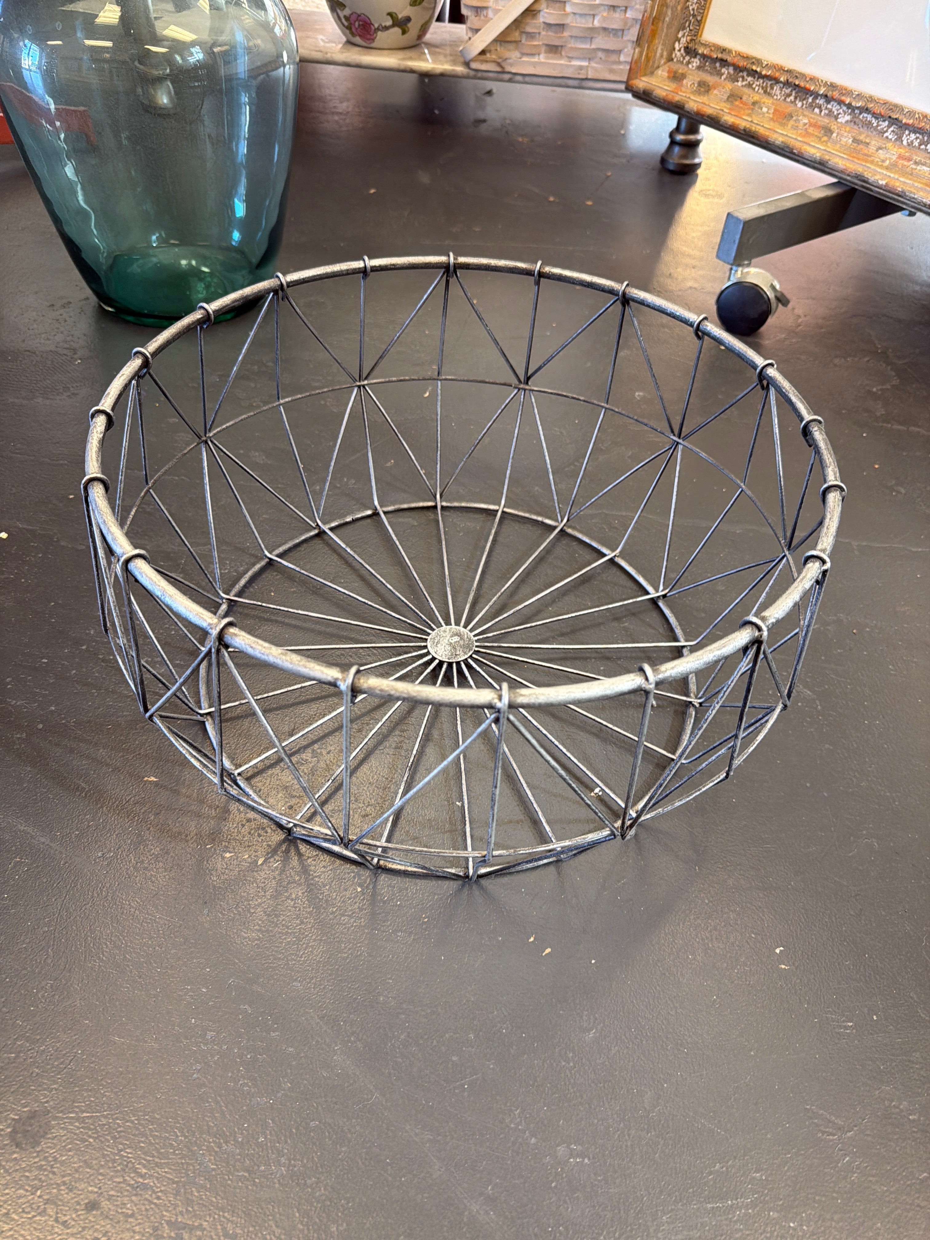 Silver metal basket