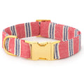 Nantucket Stripe Dog Collar: L - 18-26”