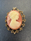 Vintage Cameo Rose brooch