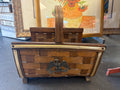 Americana woven wood log firewood holder