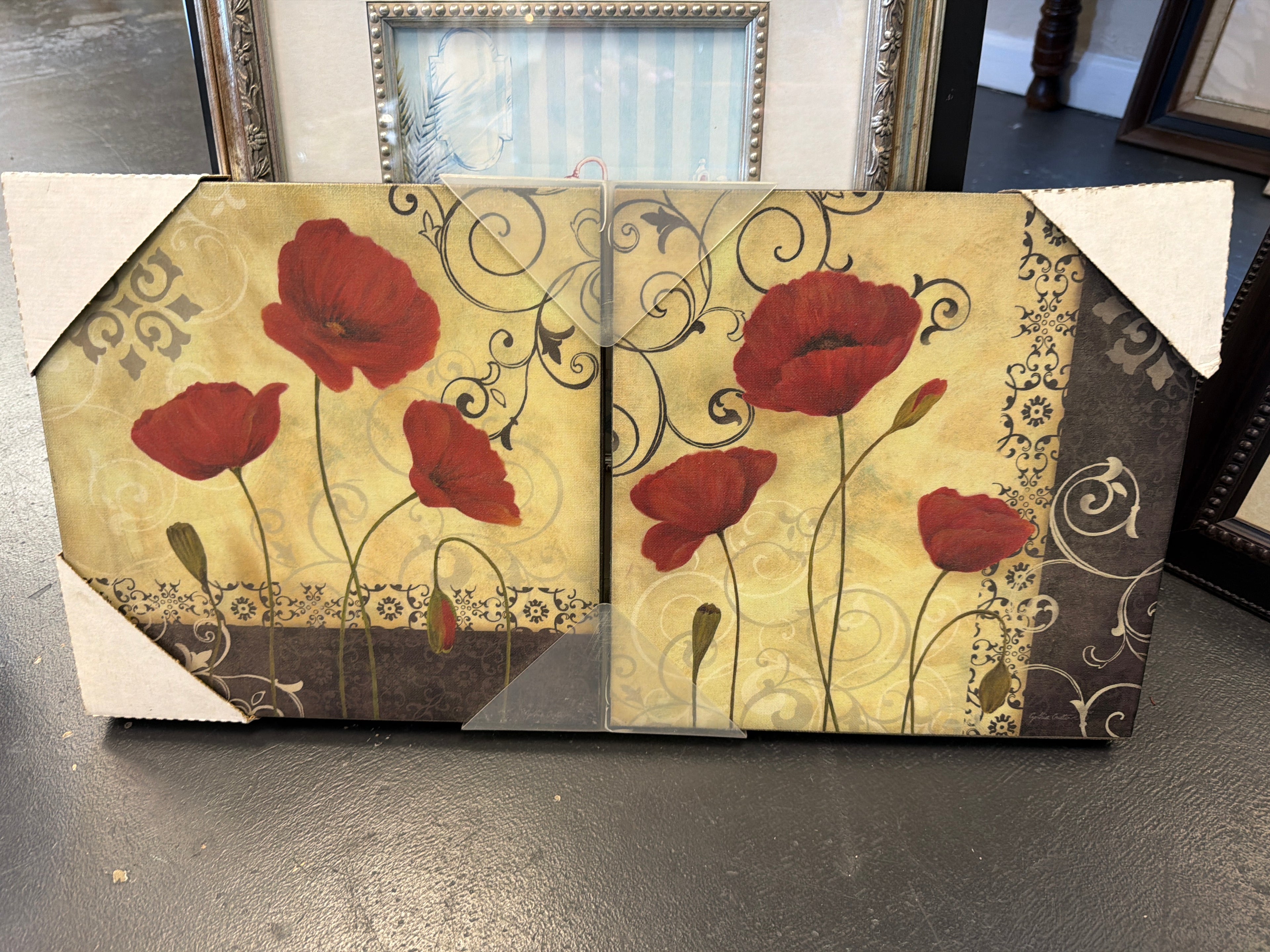 Poppies on canvas