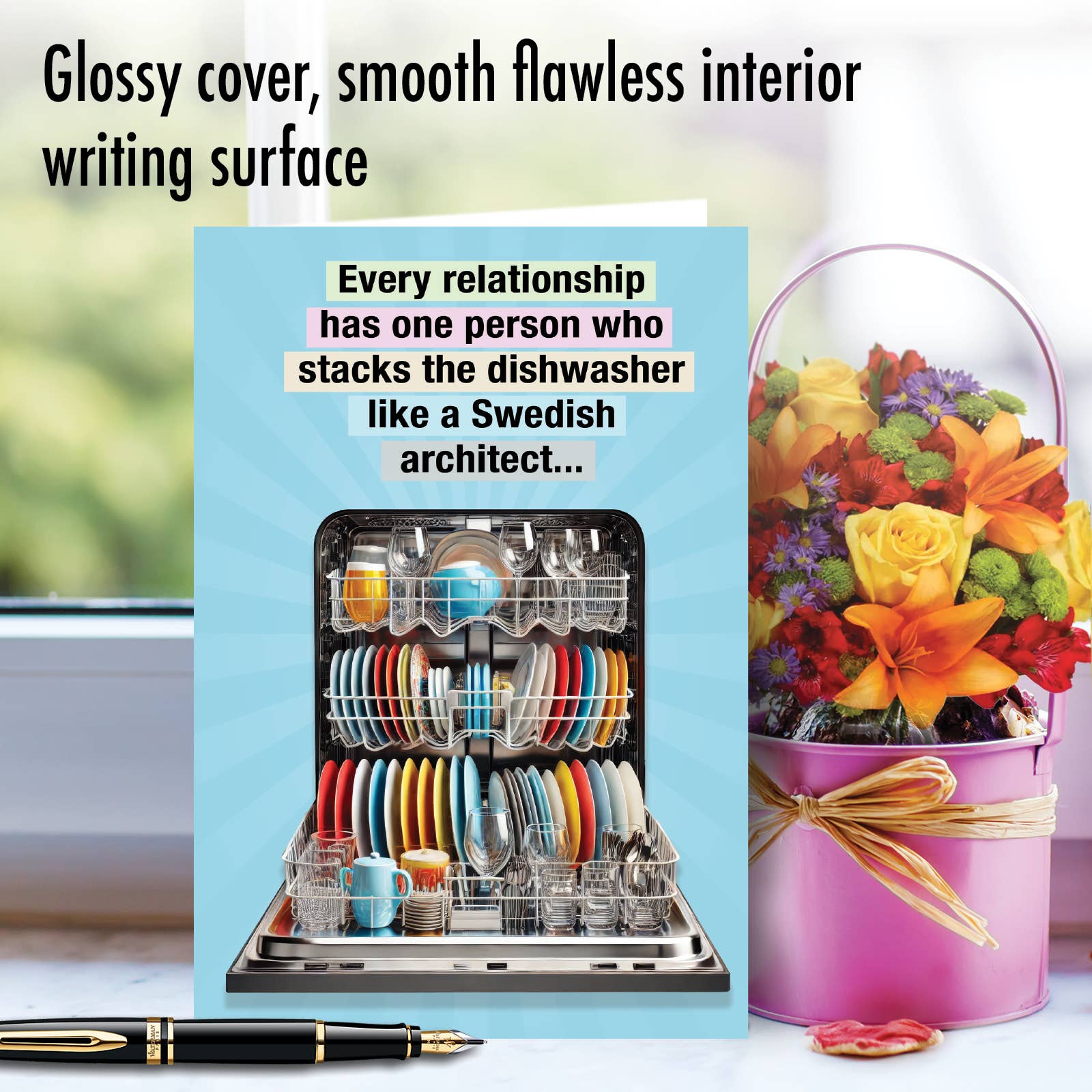 1 Funny Anniversary Greeting Card - Stacking The Dishwasher