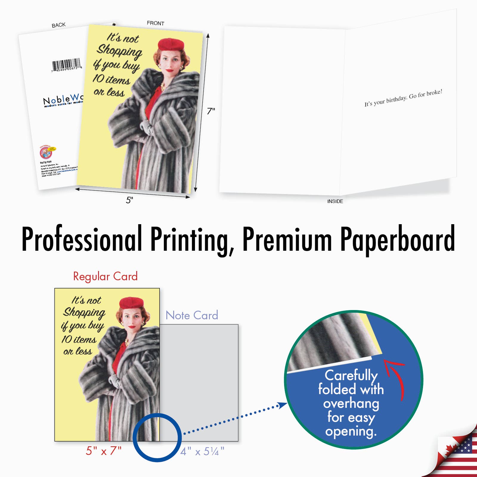(1 Card) 10 Items or Less - Funny Birthday Greeting Card