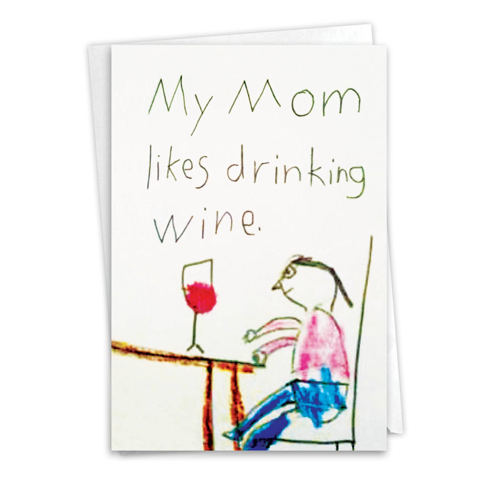 NobleWorks - Mom Drinks Wine - 5x7in Greeting Card