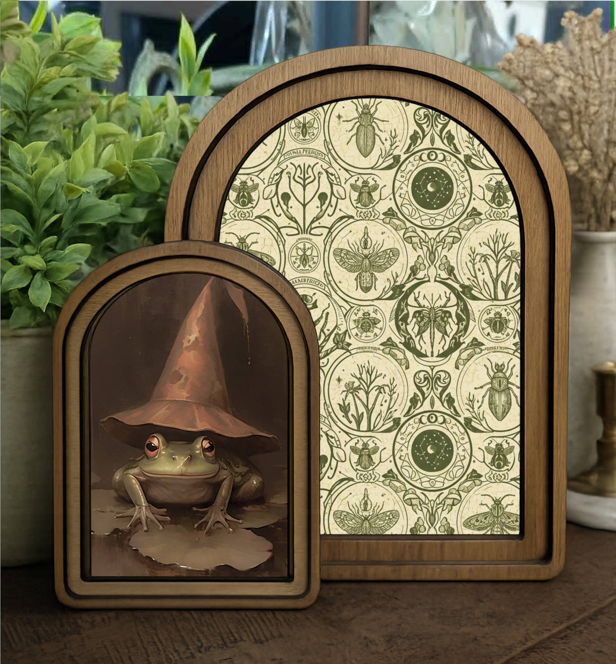 Layered Set Halloween Frog Canvas Art