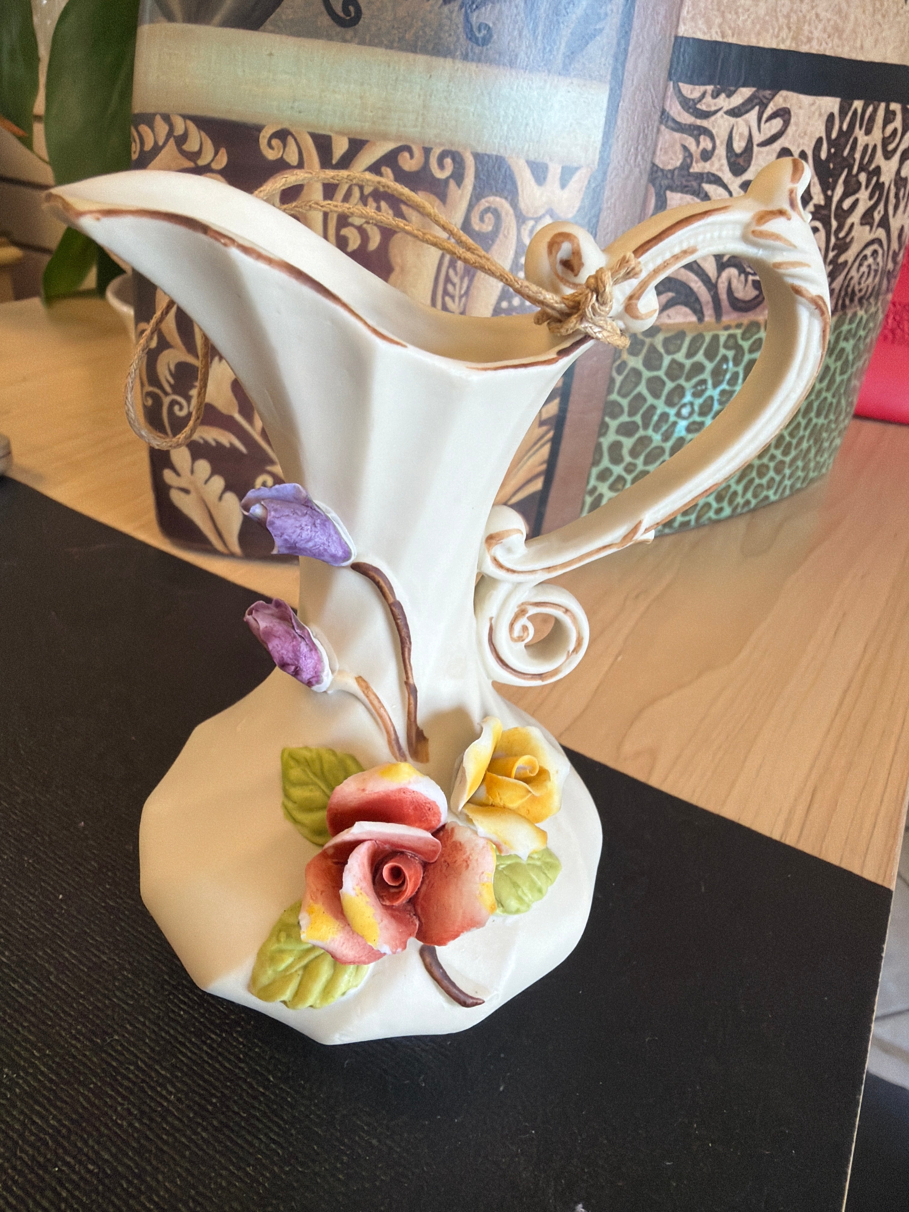 Vintage 5-inch Capodimonte pitcher vase