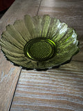 Indiana Glass avocado green sunflower bowl