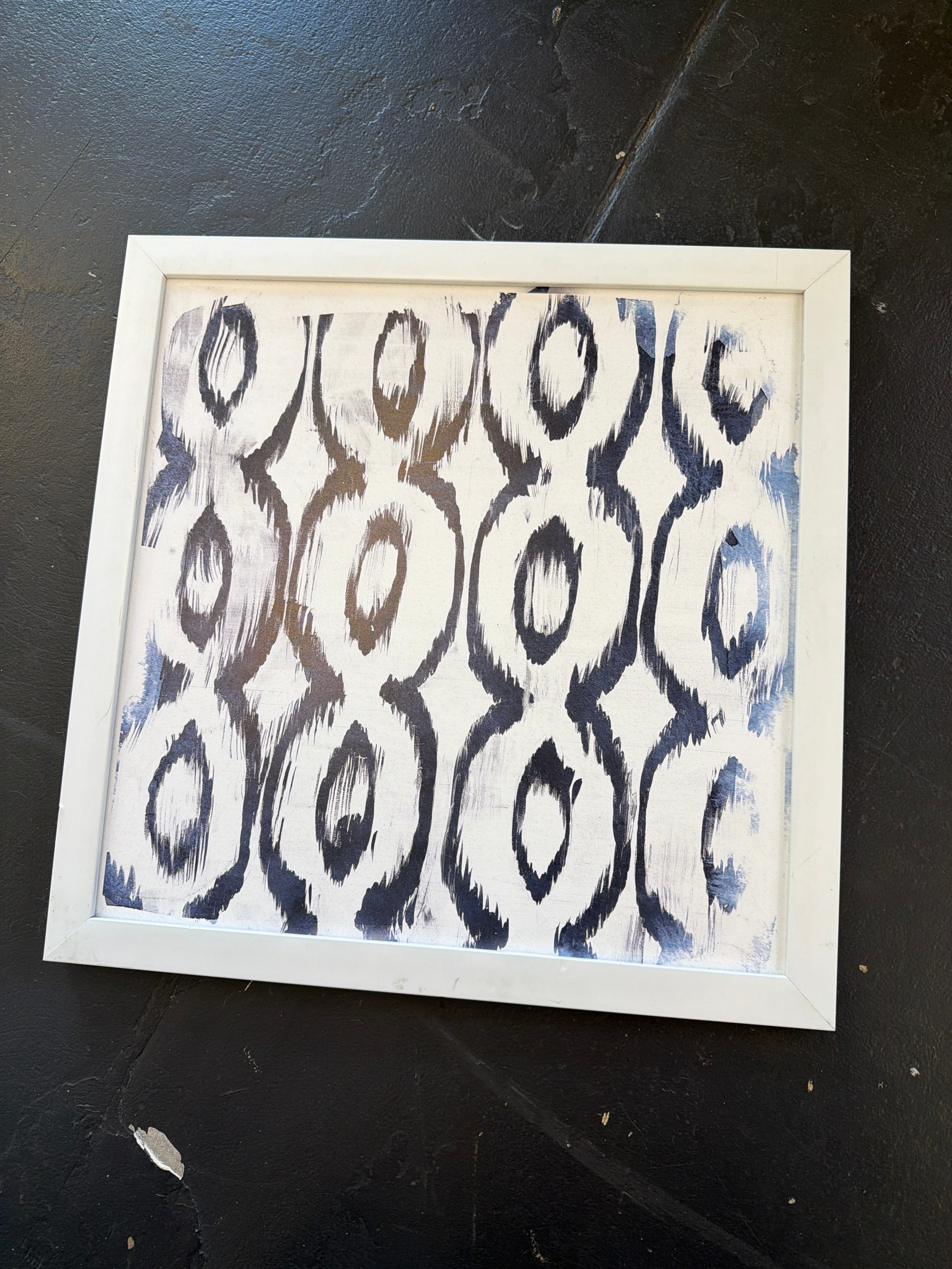 Blue and white square prints (set of 3)