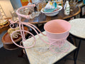 Pink bicycle planter