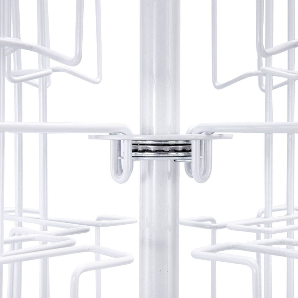 48-Pocket Rotating White Greeting Card Rack - 65”H x 16”D