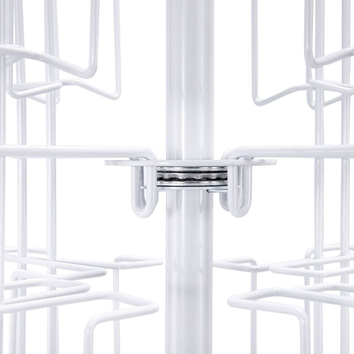 48-Pocket Rotating White Greeting Card Rack - 65”H x 16”D