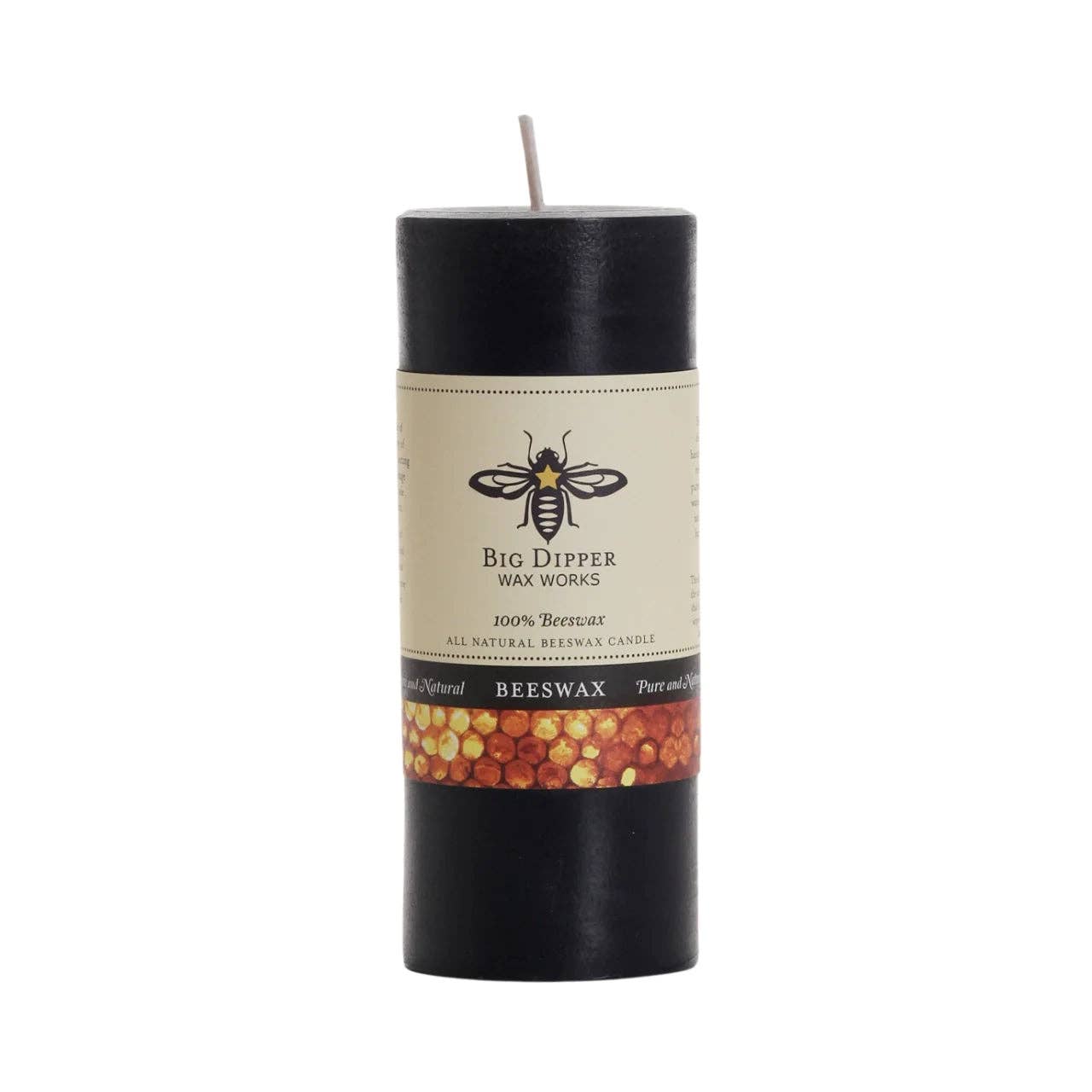 Pillar Candles – 100% Pure Beeswax – Multiple Sizes & Colors: Small (2" x 4.75") / Black