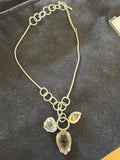 Swarovski gray/pink/clear necklace