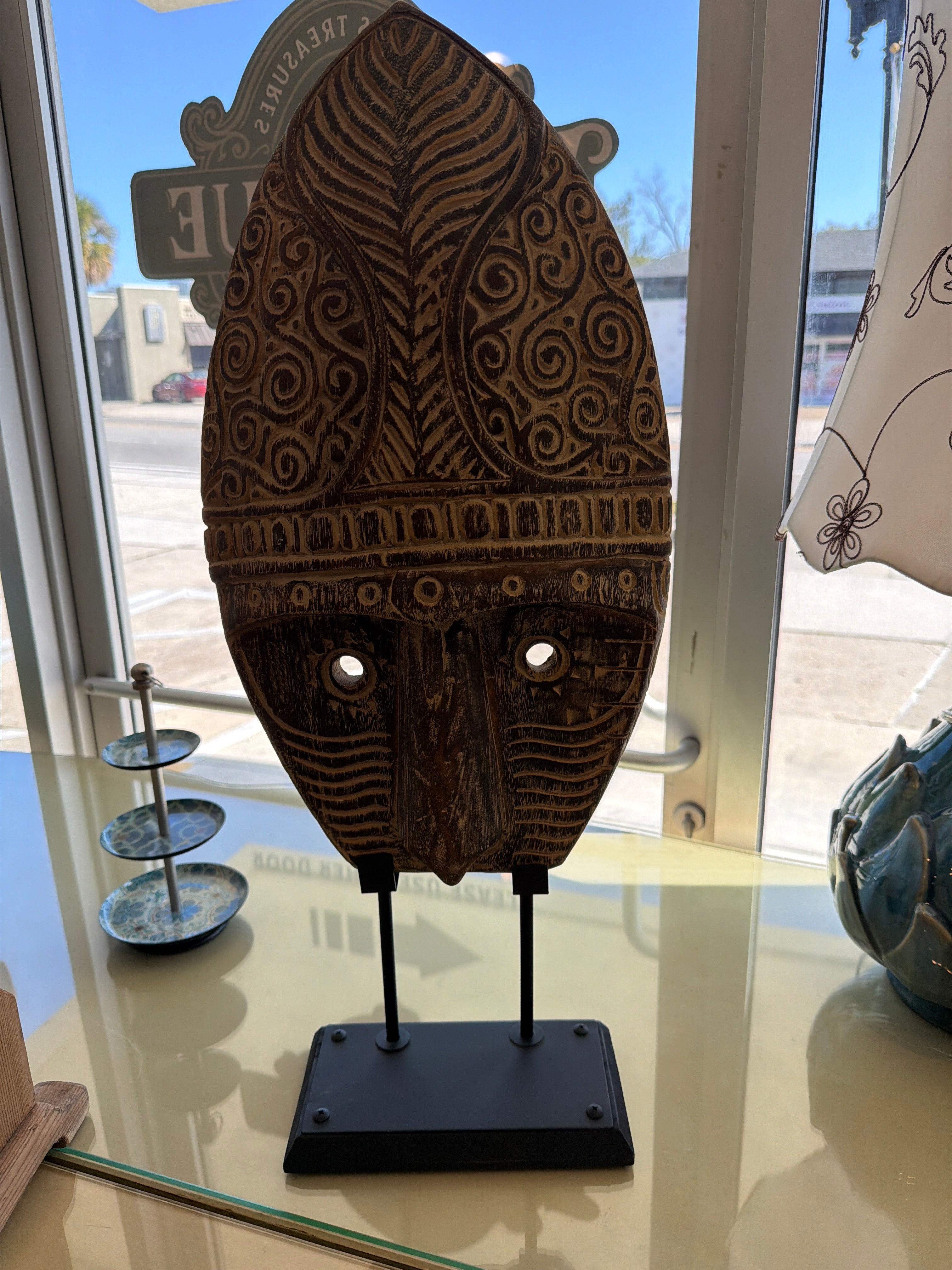 Teak wood mask