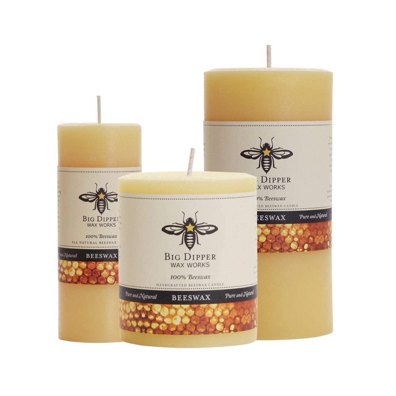 Pillar Candles – 100% Pure Beeswax – Multiple Sizes & Colors: Small (2" x 4.75") / Pumpkin