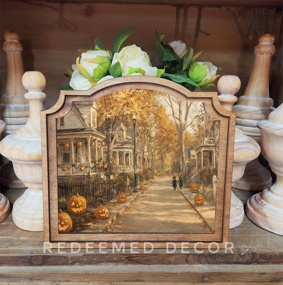 Provincial Halloween Street Framed Art