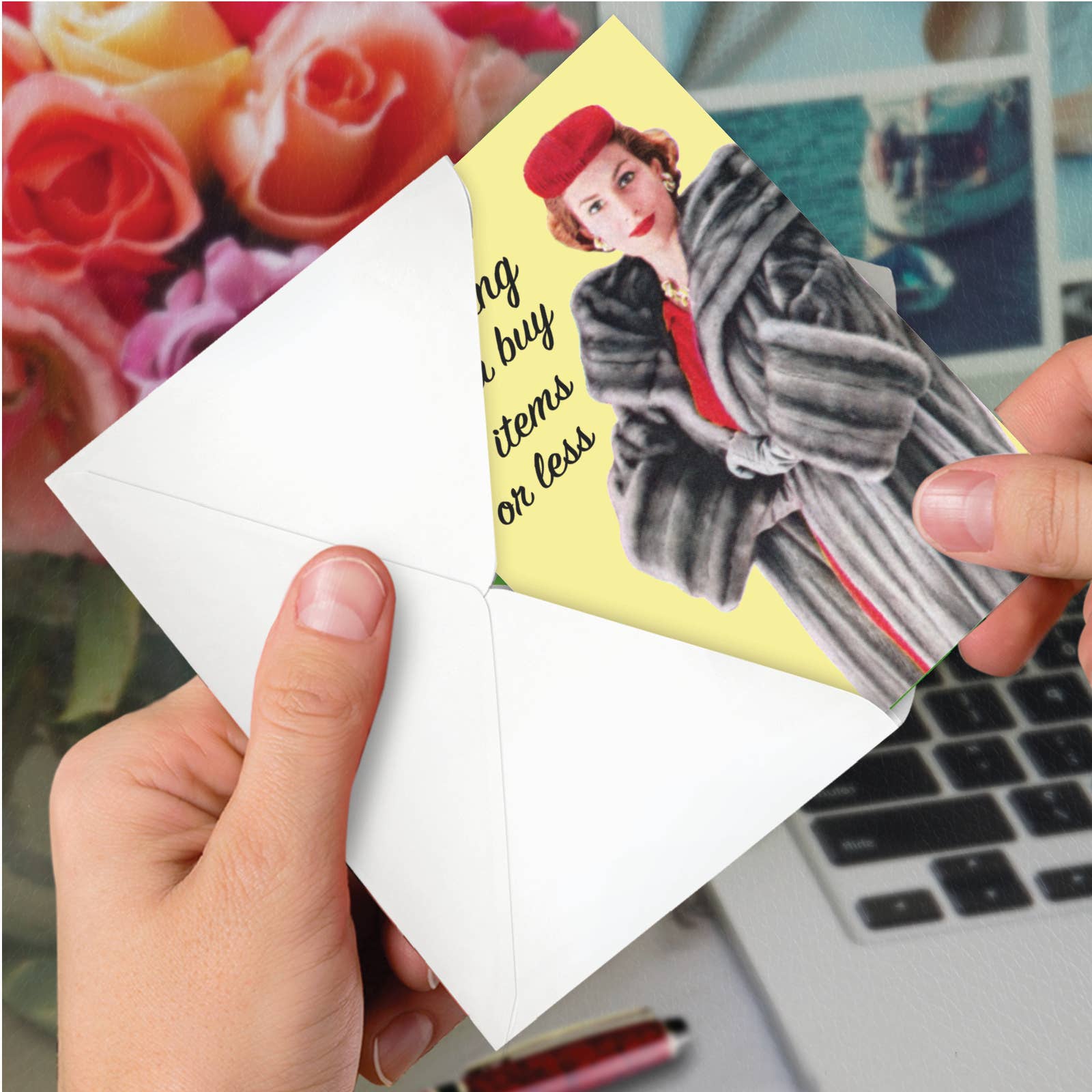 (1 Card) 10 Items or Less - Funny Birthday Greeting Card