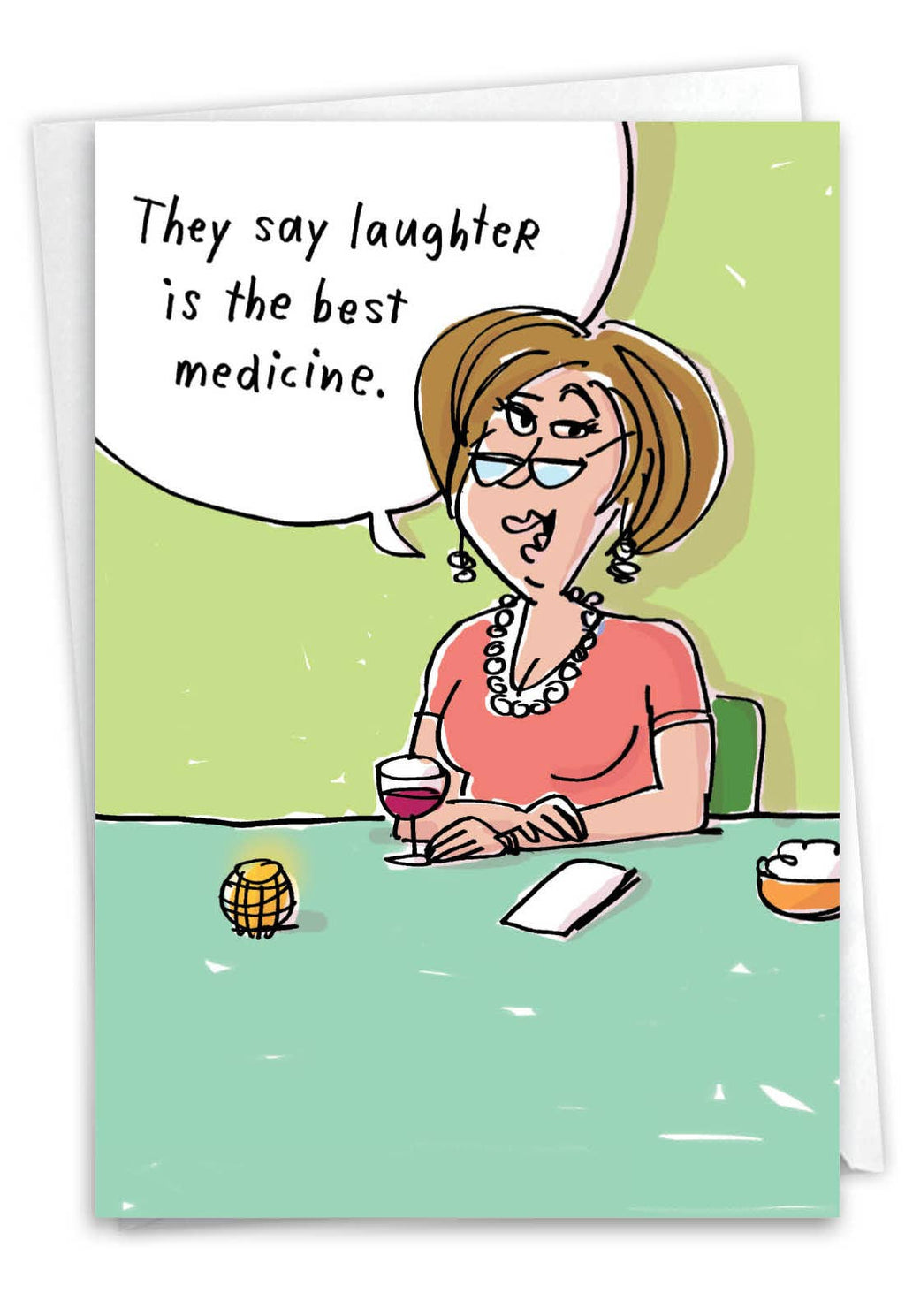 Get Well Card - Wine Best Medicine (1 Card)