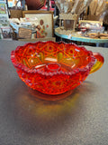 Vintage L.E. Smith Amberina glass nappy bowl candlestick