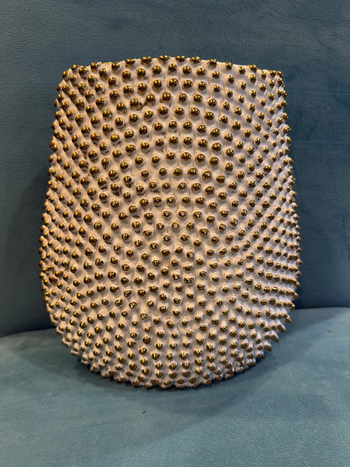 Gold Beaded Vase