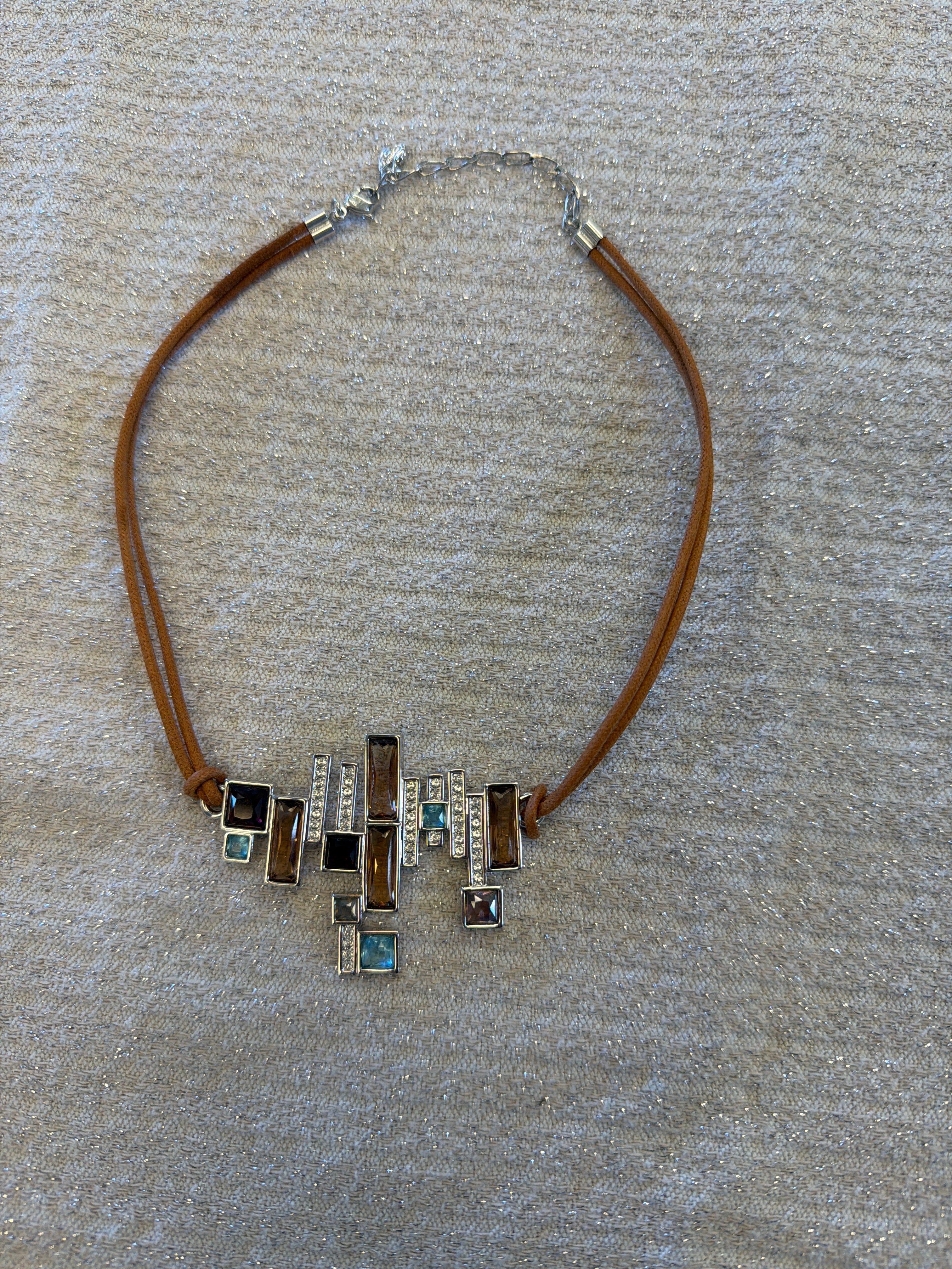Swarovski geometric pendant necklace
