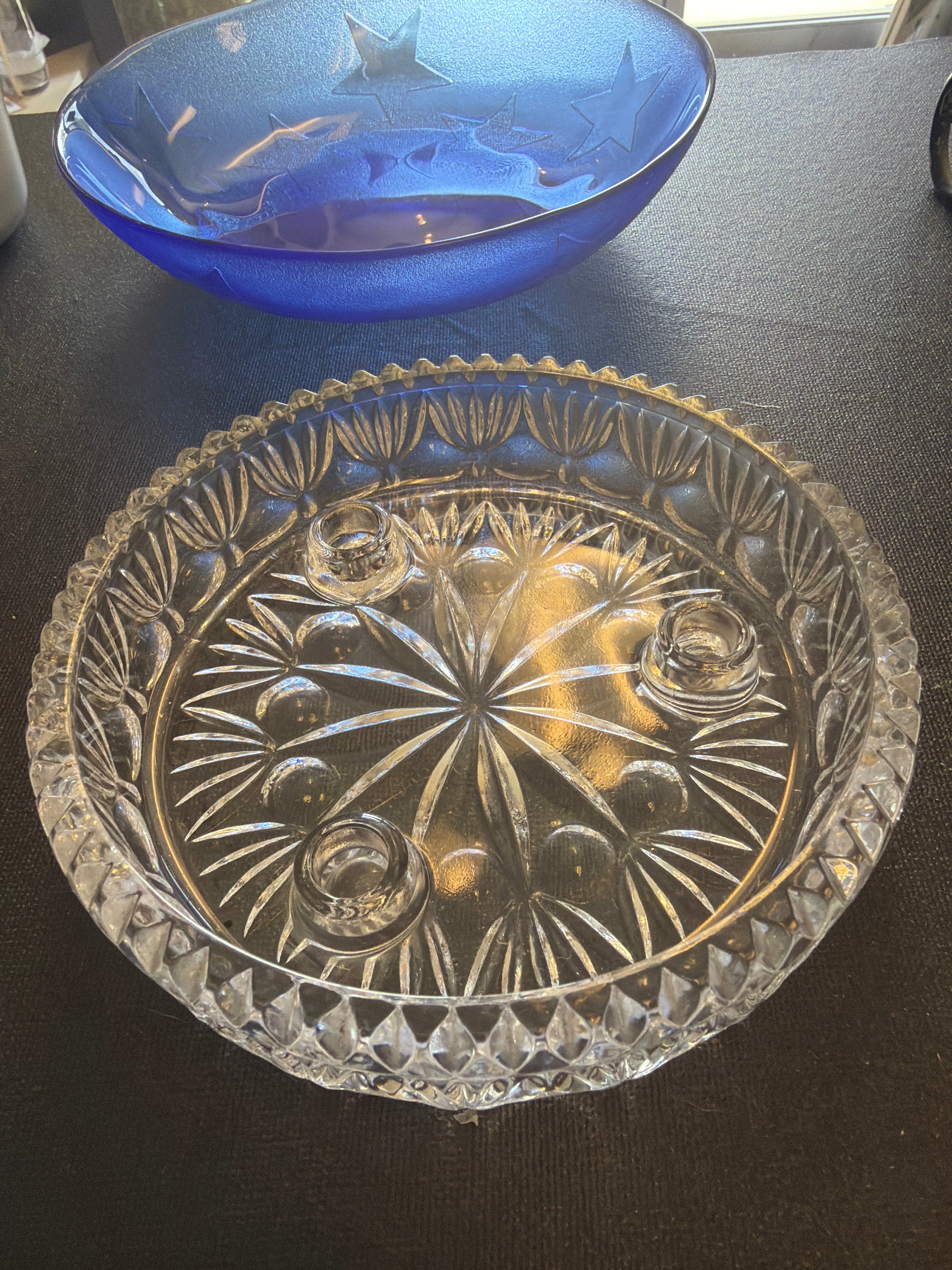 Princess House lead 3-taper candle holder