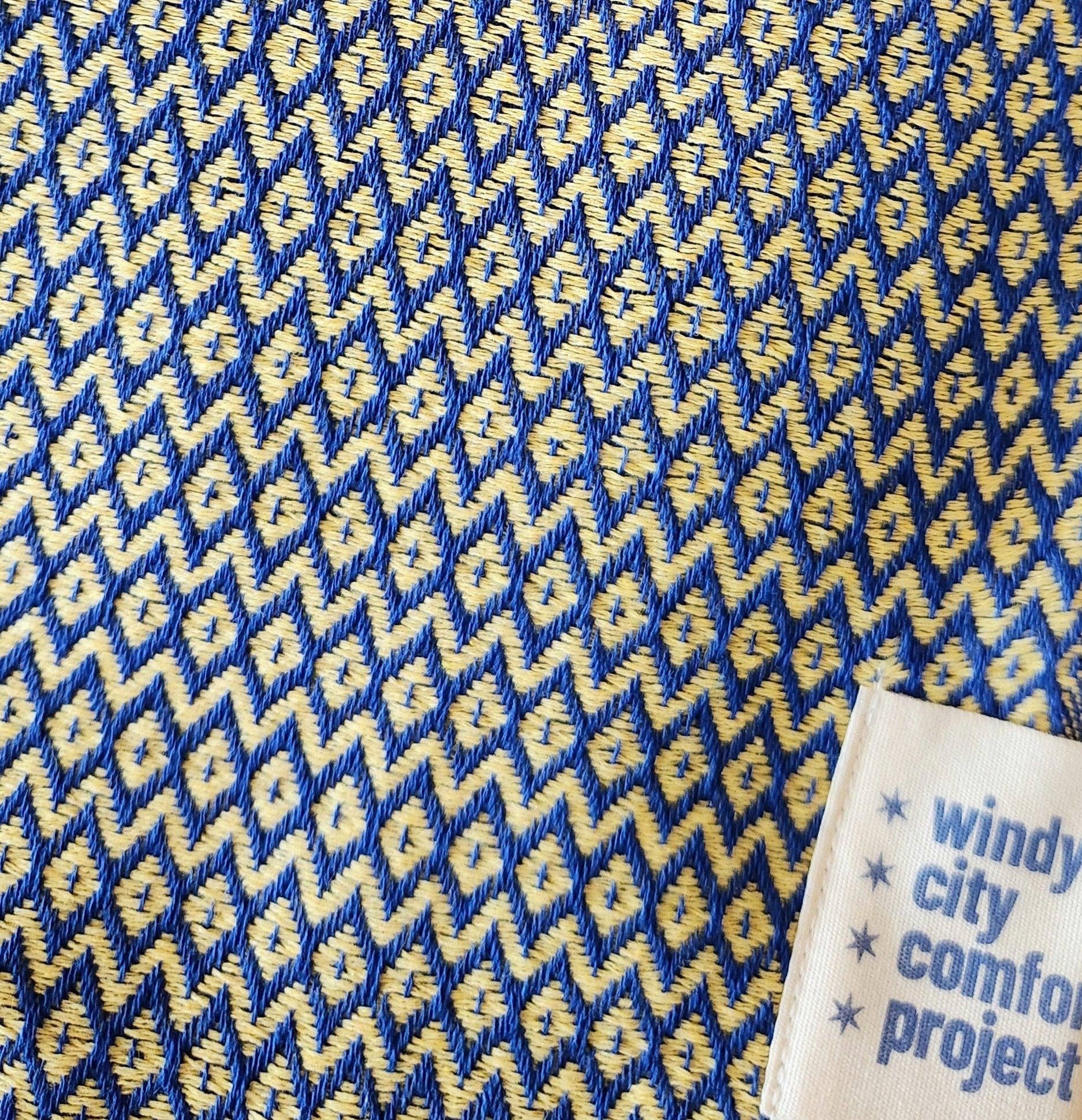 Spring Turkish Blanket - Blue/Yellow Dots