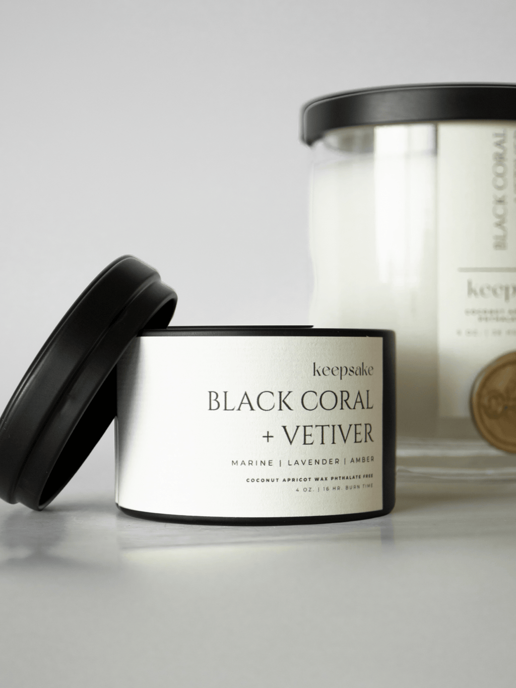 4 oz. Travel Candle - Black Coral + Vetiver