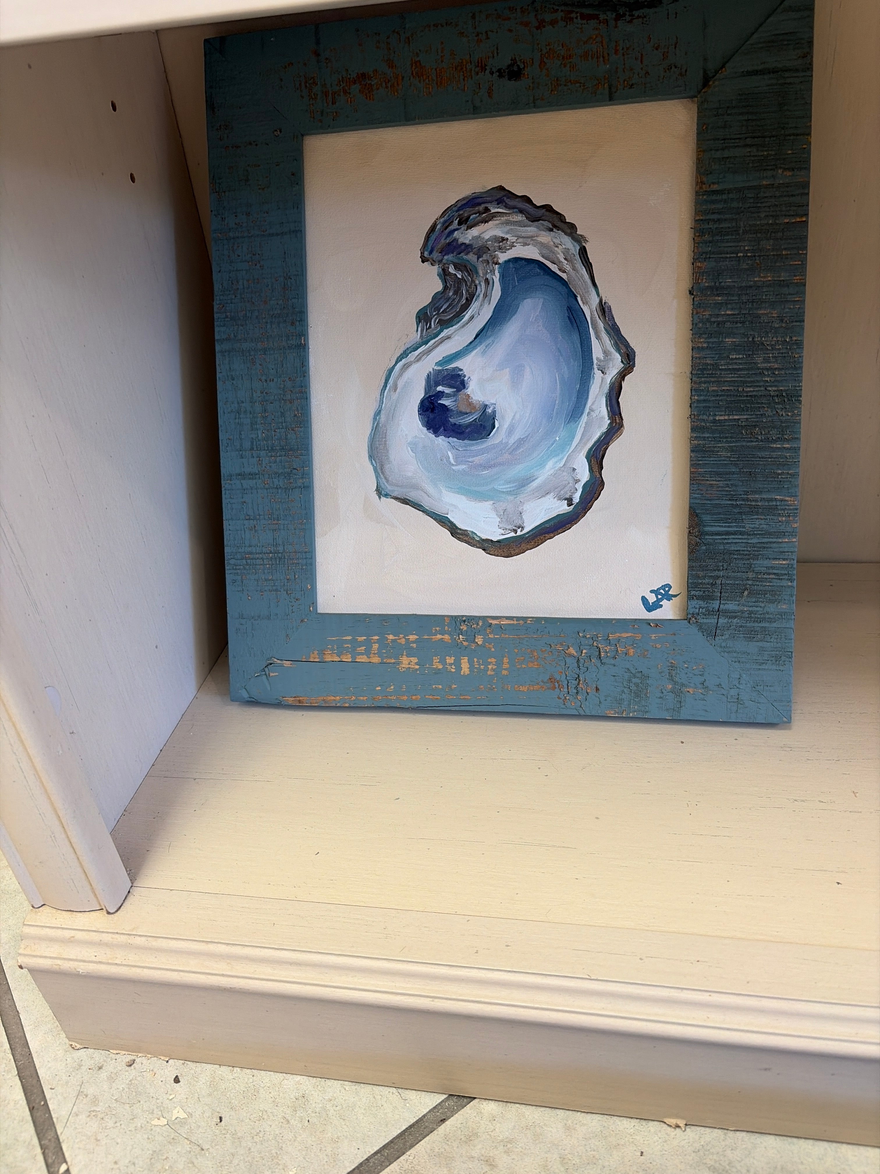 Coastal Art - small teal frame