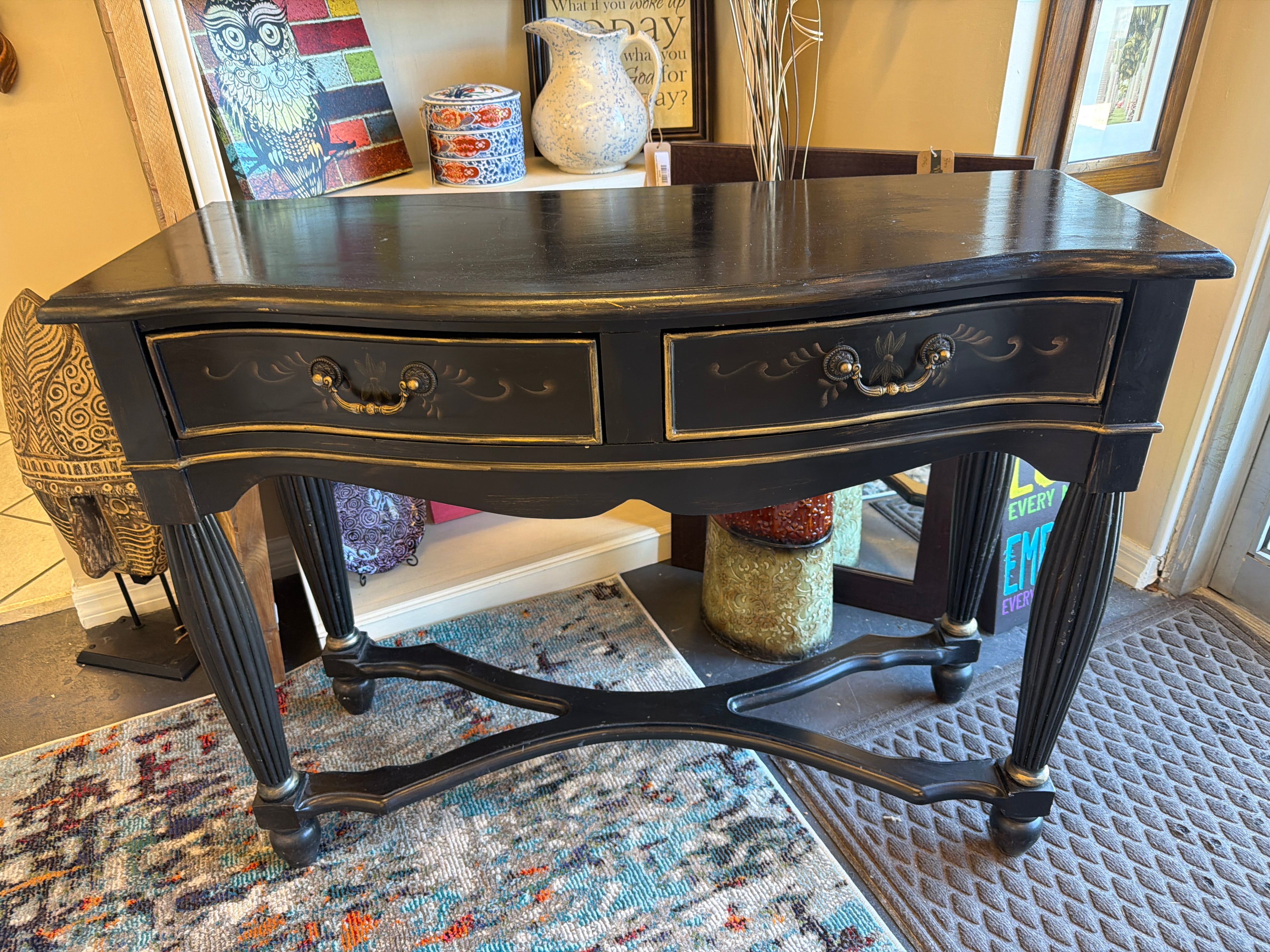 Black and gold console table